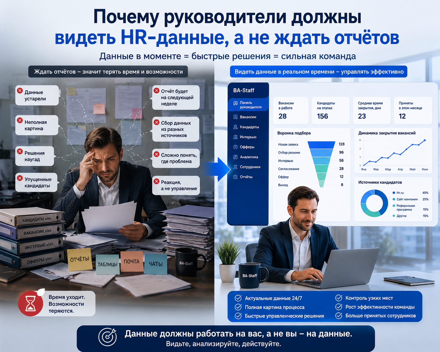 Почему руководители должны видеть HR-данные, а не ждать отчётов