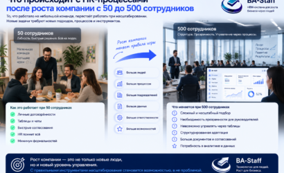 Что происходит с HR-процессами после роста компании с 50 до 500 сотрудников